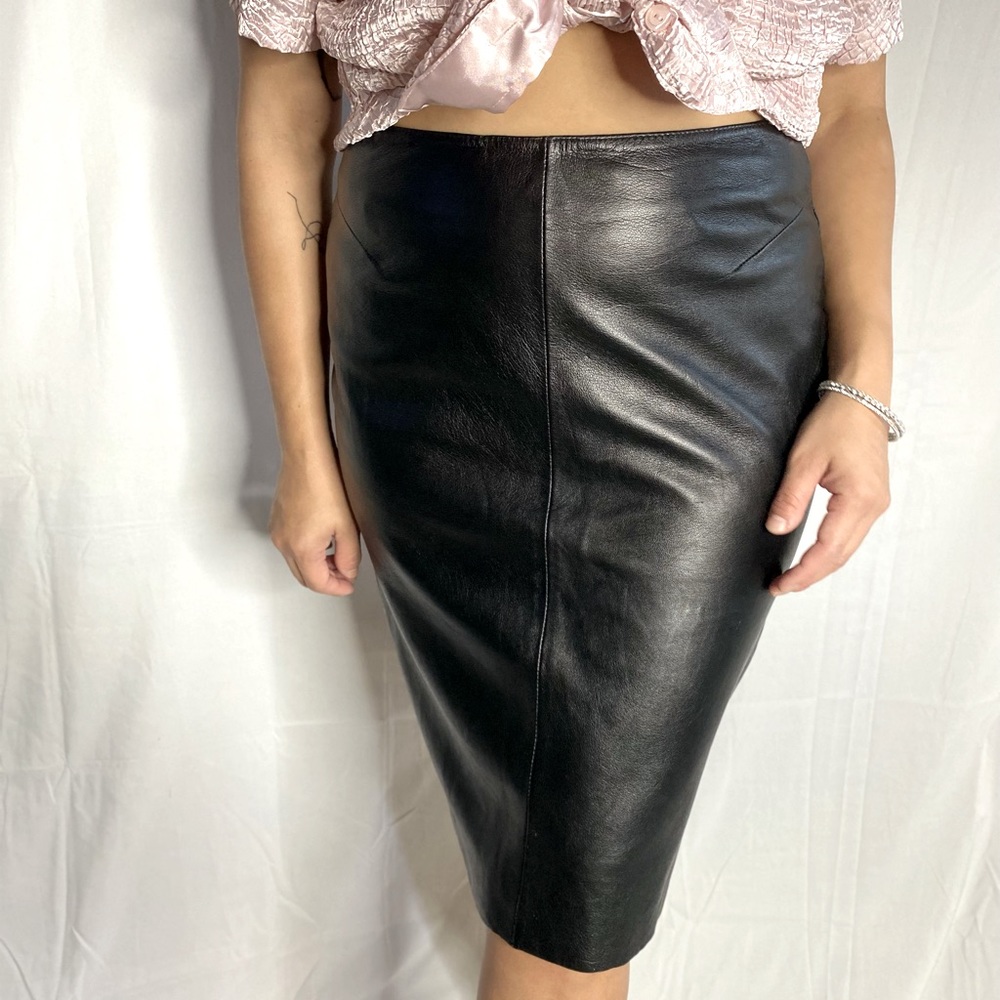 Vintage Genuine Leather Skirt